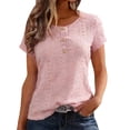 thumbnail image 1 of RXMEKW Short Sleeve Base Layer Top for Women with Mesh Fabric, Ribbed Knit, V-Neck and Half-Button Placket in Multi-Color for Casual and Layered Outfits, 1 of 7