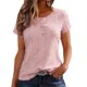 thumbnail image 3 of TaTaai Women's Summer Base Layer Top Short Sleeve V-Neck Mesh Fabric Ribbed Knit Casual Slim Fit Multi-Color T-Shirt Gift, 3 of 7