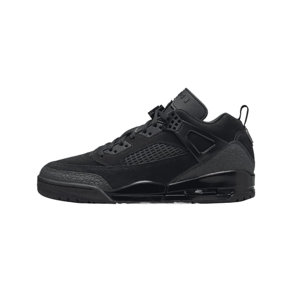 Refurbished Nike Jordan Spizike Low Men's Athletic Shoes, Black Leather Upper, Nike Air Cushioning, Lace-Up Closure, Solid Rubber Outsole, FQ1759-001