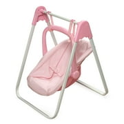 Badger Basket Doll Swing with Portable Carrier Seat - Pink/Gingham