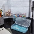 thumbnail image 5 of 4 Packs Rectangle Plastic Container Box 7x3x1.8inch Clear Storage Organizer with Hinged Lid and Hanging Hole for Small Craft Accessories Office Supplies Clear, 5 of 9