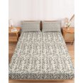 thumbnail image 2 of Cal.King Size Fitted Sheet Set - Beige Black Striped 3 Piece Bedding Sets 16" Deep Pocket Fitted Sheet with 2 Pillowcases, Abstract Modern Art Irregular Stripe Brushed Microfiber Hotel Bed Sheets, 2 of 9