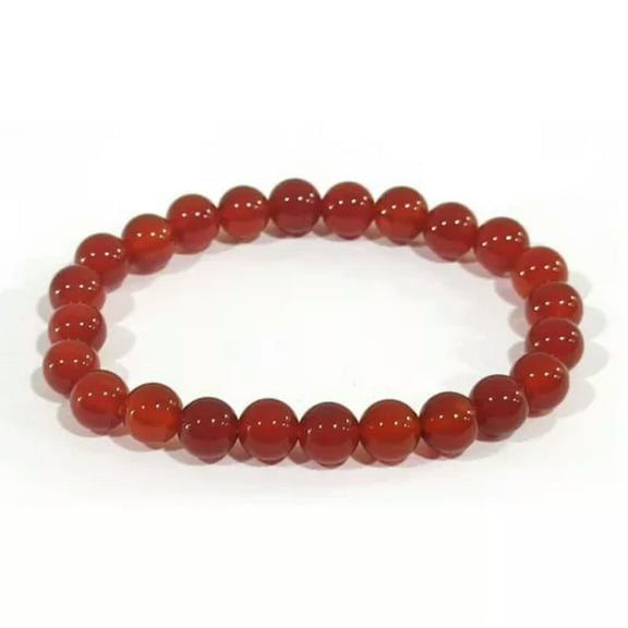 K-KED Carnelian Beaded Crystal Stone Healing Bracelet 8mm Beads Chakra Red Stone