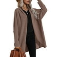 thumbnail image 4 of Qiylii Women’s Solid Color Coat Long Sleeve Mid-length Irregular Knitted Top, 4 of 9