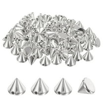 Uxcell 100Pcs Spike Cone Studs 12x0.39" Plastic with Hole for Crafts Silver