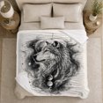 thumbnail image 5 of Mystical Wolf Under Moonlight Celestial Design, Festive Celestial Art Scene, Warm Flannel Blanket for Cabin and Lodge, Wildlife Lovers Father's Day Gift, Festive Home Decor, 5 of 9
