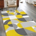 thumbnail image 2 of Mid Century 3x5 Area Rugs for Living Room, Yellow Grey Abstract Retro Geometric Modern Non Slip Floor Mat Washable Low-Profile Indoor Carpet for Bedroom, Dining Room, Bathroom, 2 of 9