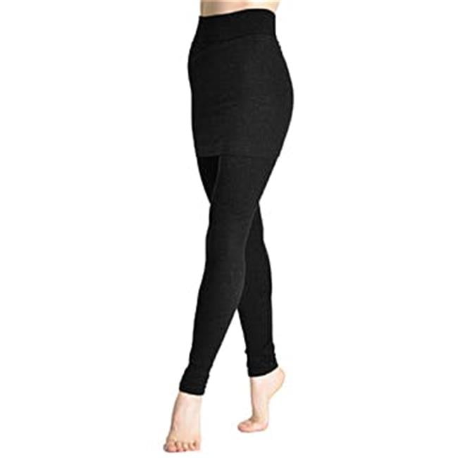 Angelina 2320447 High Waisted Leggings with Mini Skirt Black One Size Case of 60 Walmart