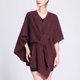 thumbnail image 1 of Capa de lana de color liso para mujer, chaqueta, bufanda, 1 of 4