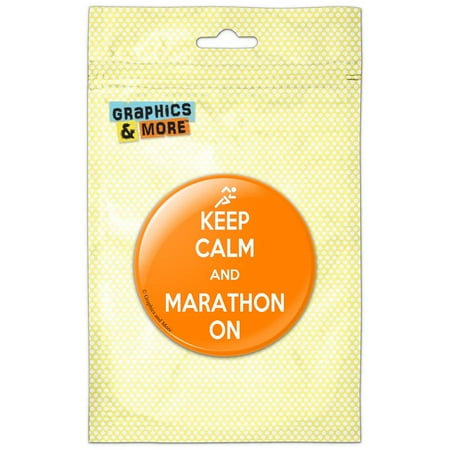 

Keep Calm And Marathon On Runner Running Refrigerator Button Magnet