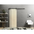thumbnail image 3 of Sturdy Barn Door 24 x 96 inches | Planum 0016 Natural Veneer with Frosted Glass | 6.6FT Rail Hangers Heavy Hardware Set | Solid Panel Interior Doors, 3 of 6