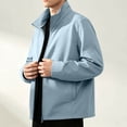 thumbnail image 4 of Fanshiluo Men's Stand Collar Full-Zip Long Sleeve Jacket, Lightweight Windproof Casual Outerwear with Side Pockets for Men,M,Big and Tall Men, 4 of 8