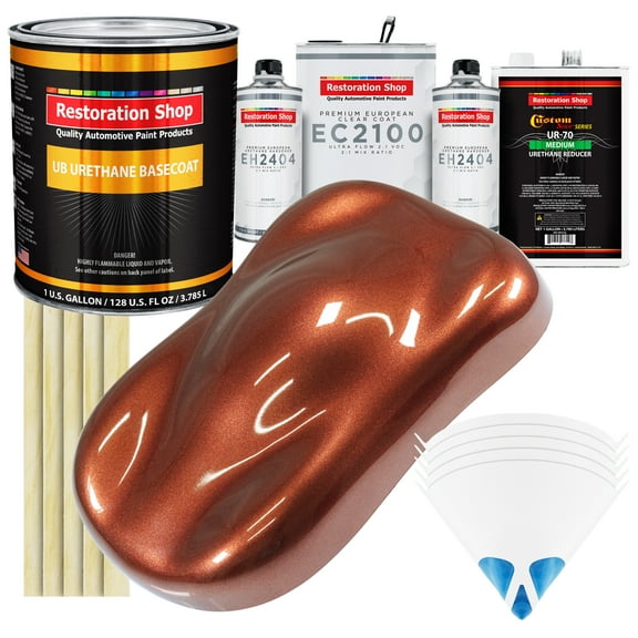 Restoration Shop - Saddle Brown Firemist Urethane Basecoat with European Clearcoat Auto Paint - Complete Gallon Paint Color Kit - Automotive Refinish Coating