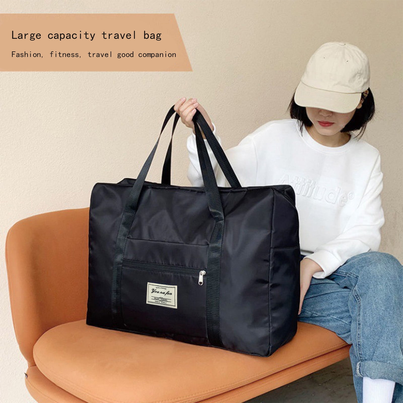 Buy Large Capacity Folding Travel Bag with Luggage Sleeve
