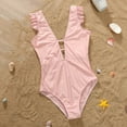 thumbnail image 2 of Zszcpp Swimsuits Toddler Girl Bathing Suits Solid Parent Vacation One Piece Trendy Jumpsuit Family Ruffle Edge Swimsuit Sets Swimwear, 2 of 7