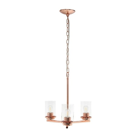 

3-Light 15 Classic Contemporary Clear Glass And Metal Hanging Pendant Chandelier For Kitchen Island Foyer Hallway