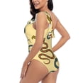 thumbnail image 6 of Balery Various Snake One Shoulder Swimsuits for Women Ruffle Swimsuits Tummy Control One Shoulder Bathing Suits-Large, 6 of 8