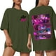 thumbnail image 1 of Pop cazadora para niña Demon Hunters Round-Neck Printed Anime Trio Poster T Shirt （Dark Green）, 1 of 4