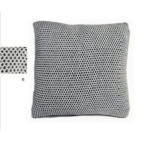 honeycomb  patterned knitted  natural and charcoal pillow, 18"sq,  polyester fill