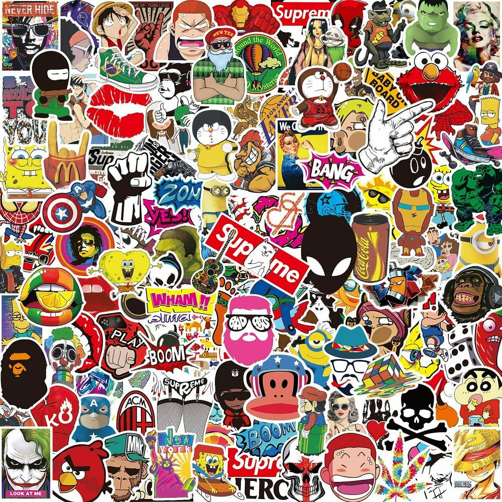300 Random Skateboard Stickers bomb Vinyl Laptop Luggage Decals Dope Sticker Lot 