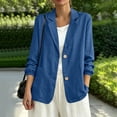 thumbnail image 2 of BiZtdJrK Summer Linen Blazer Jacket for Women Long Sleeve Lightweight Suit Coats Dressy Cotton Work Blazers Cardigans Blue XXL, 2 of 6