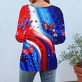 thumbnail image 7 of Htigea Fourth of July Tops for Women 3/4 Sleeve 1776-2026 Shirts Red White and Blue Print Tees Independence Day 250th Anniversary T-Shirts 04 Multicolor XXXXXL, 7 of 7