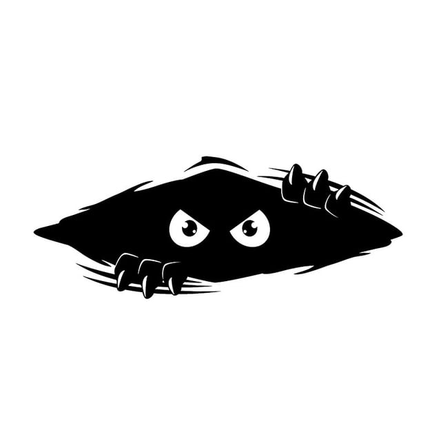 Calcomanías para autos - Calcomanía divertida de monstruo para autos, camiones, abolladuras y autos deportivos - Calcomanía grande de vinilo negro para parachoques fabricada en EE. UU. - Triturad