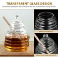 thumbnail image 4 of 1 Set of Clear Honey Jar Glass Honey Dispenser Stirring Rod Glass Storage Jar, 4 of 5