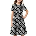 thumbnail image 2 of MKOSPLRT Girl's Summer Dresses Short Sleeve Casual Holiday Skater Twirl Dresses Crew Neck Boho Floral Print Pleated Midi Dresses 4-14Y, 2 of 8