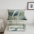 thumbnail image 5 of Erosebridal Cartoon Heron Animals Full Size Comforter Sets,Watercolor Wildlife Bedding Comforter Set,White Beige,Light Gray Reversible,3 Pieces,1 Comforter and 2 Pillowcases, 5 of 7