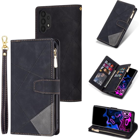 9 Card Slots Zipper Leather Case - A32