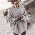 thumbnail image 2 of Suéteres de gran tamaño a la moda para mujer, suéteres sueltos e independientes para otoño e invierno, suéteres de punto de manga larga con cuello redondo liso para mujer, estilo bohemio gris, 2 of 5