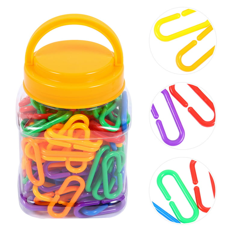 150pcs Plastic C-clips Hooks Chain Links C-links Kids Educational Toys 