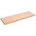 thumbnail image 1 of vidaXL Table Top Light Brown 120x40x(2-4) cm Treated Solid Wood Oak, 1 of 7