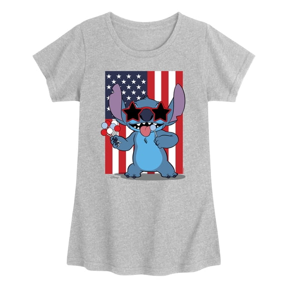 Lilo & Stitch - Stitch Americool - Youth Girls Fitted Short Sleeve T-Shirt
