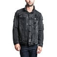 thumbnail image 7 of Victorious Men's Classic Distressed Denim Trucker Jean Jacket DK100 - Black - Small, 7 of 7