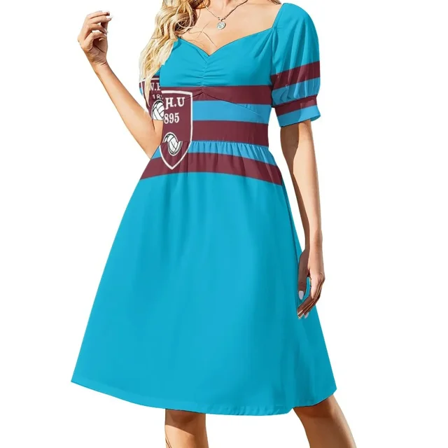 Vestido de manga corta con bandera larga WHU, vestidos de verano para mujer, vestidos para fiesta de graduación