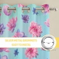 thumbnail image 6 of Spring Floral Kitchen Curtains Window Panels, Purple Pink Blue Flower Summer Botanical Insulated Window Treatment Curtain, Grommet Curtains for Bedroom/Living Room/Bathroom, 2 Piece 42"Wx84"L, 6 of 8