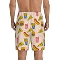 thumbnail image 4 of Lsque Hamburger Pizza Coke Mens Sleep Pajama Shorts,Short Pajama Pants, Cotton Ultra-Soft Knit-Large, 4 of 9