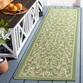 thumbnail image 3 of Safavieh Courtyard Nanda Botanical Indoor/Outdoor Runner Rug, Olive/Natural, 2'3" x 8', 3 of 12