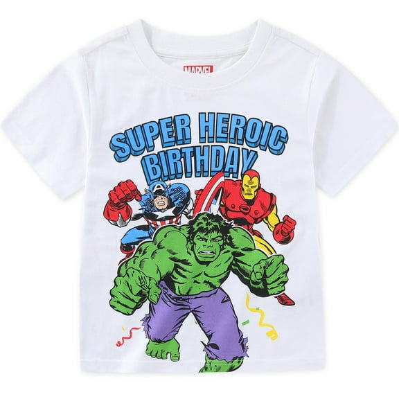 Marvel Avengers Birthday Short Sleeve T-Shirt (Boys), Sizes 2T-7