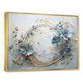 thumbnail image 2 of Designart "Wreathed In Blue And Gold Botanical Melody V" Wreath Floater Framed Canvas Art Print, 2 of 5
