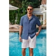 thumbnail image 2 of COOFANDY Mens Linen Shirts Short Sleeve Cuban Collar Beach Shirt Regular Fit Summer Resort Shirts, 2 of 6