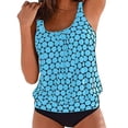 thumbnail image 2 of Bathing Suit for Teens Modest Tankinis Sets for Women Summer Tank Tops with Black Bottoms 2 Piece Tankini Swimsuits Plus Size Bathing Suits Blue 5XL, 2 of 4