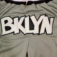 thumbnail image 3 of Nba Brooklyn Nets #retro Basketball Shorts Grey Sweatpants, 3 of 4