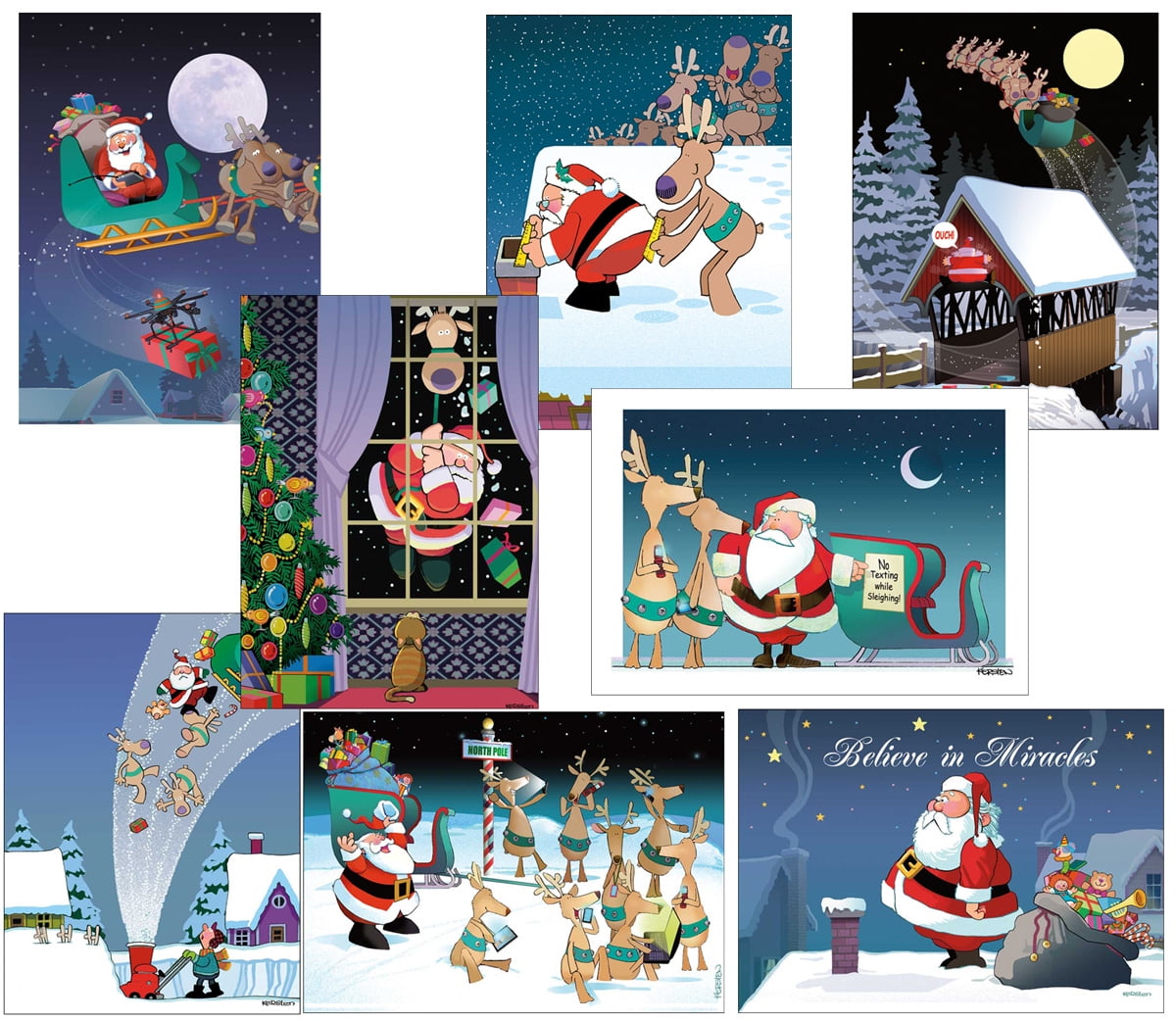 Wishing You A Cozy Holiday Season Funny Christmas Card Boxed Set 