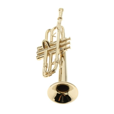 Mini Golden Trumpet, 1:6 Musical Instrument Stunning Details, for
