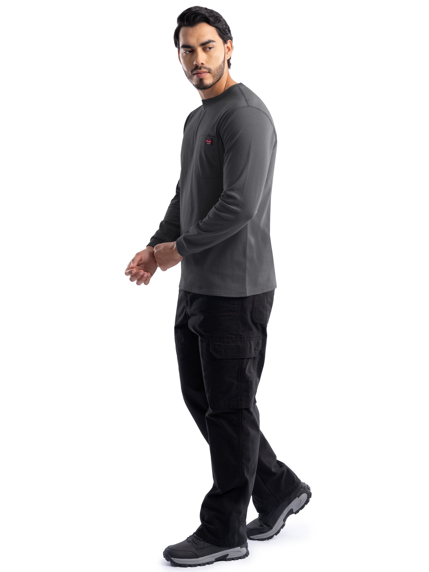 Wrangler Workwear Men's Long Sleeve Heavyweight Pocket T-Shirt, Size S-3XL (Men's and Big Men's)