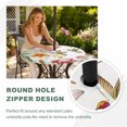 thumbnail image 6 of Spring Floral Hummingbird Round Outdoor Tablecloth with Umbrella Hole Zipper, Pastoral Rustic Botanical Flowers Elastic Fitted Table Cover, Waterproof Table Cloth for Patio Picnic Party Fits 45"-54", 6 of 9