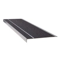 Stair Tread Cover Extruded Aluminum Black, 36 in W x 5/32" Thick